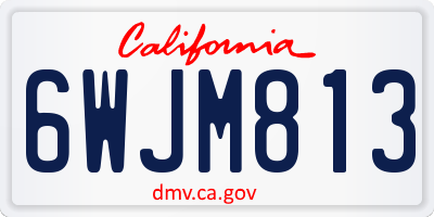 CA license plate 6WJM813