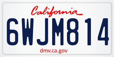CA license plate 6WJM814