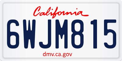 CA license plate 6WJM815