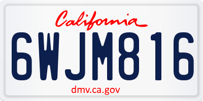 CA license plate 6WJM816