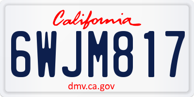 CA license plate 6WJM817
