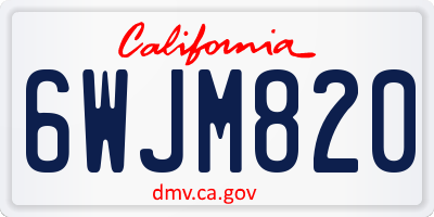 CA license plate 6WJM820