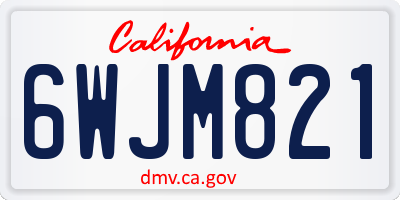 CA license plate 6WJM821