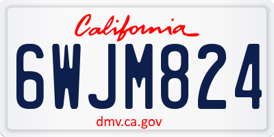 CA license plate 6WJM824