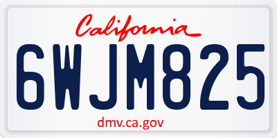 CA license plate 6WJM825