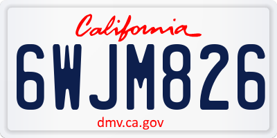 CA license plate 6WJM826