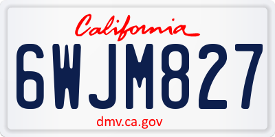 CA license plate 6WJM827