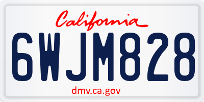 CA license plate 6WJM828