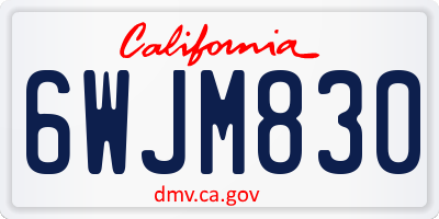 CA license plate 6WJM830