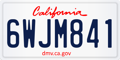 CA license plate 6WJM841