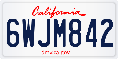 CA license plate 6WJM842