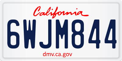 CA license plate 6WJM844