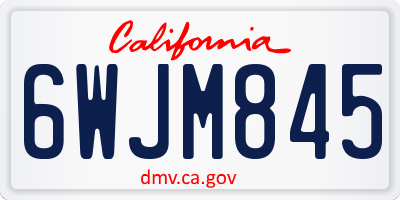 CA license plate 6WJM845