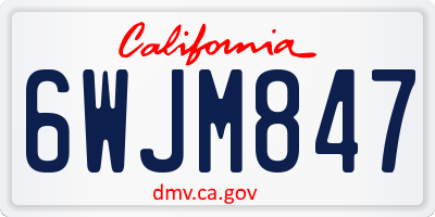 CA license plate 6WJM847