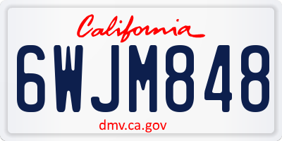 CA license plate 6WJM848