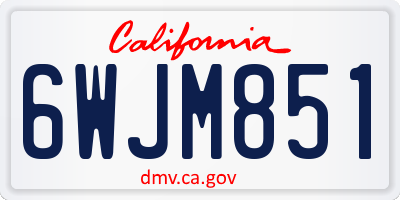 CA license plate 6WJM851