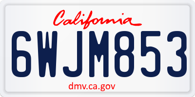CA license plate 6WJM853