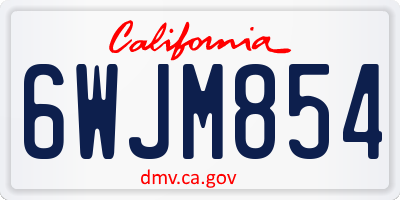 CA license plate 6WJM854