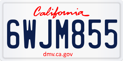 CA license plate 6WJM855