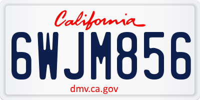 CA license plate 6WJM856