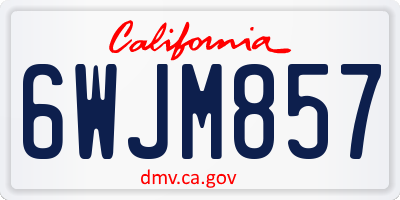 CA license plate 6WJM857