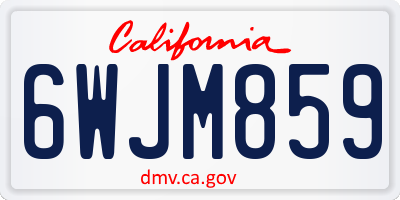 CA license plate 6WJM859