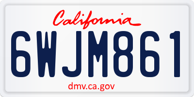 CA license plate 6WJM861
