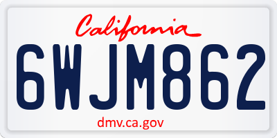 CA license plate 6WJM862