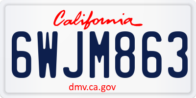 CA license plate 6WJM863