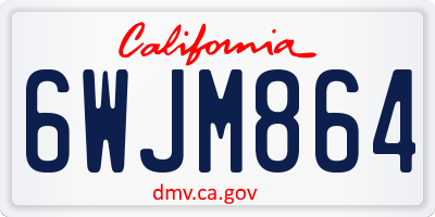 CA license plate 6WJM864
