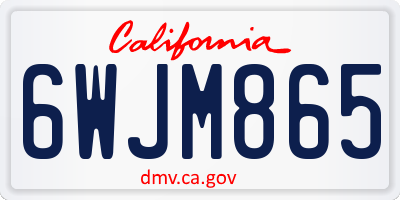 CA license plate 6WJM865