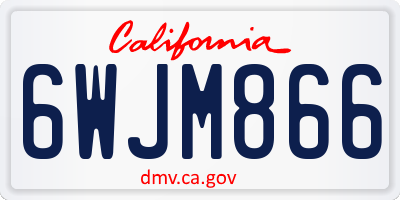 CA license plate 6WJM866