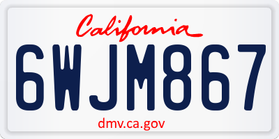 CA license plate 6WJM867