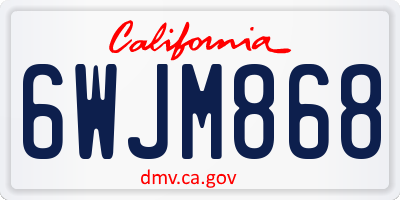 CA license plate 6WJM868