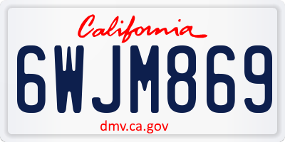 CA license plate 6WJM869
