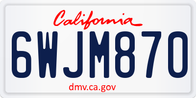 CA license plate 6WJM870