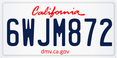 CA license plate 6WJM872