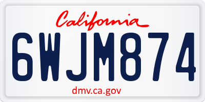 CA license plate 6WJM874