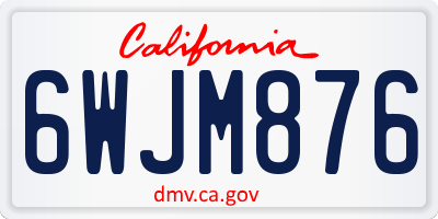 CA license plate 6WJM876