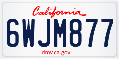 CA license plate 6WJM877