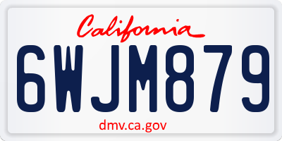 CA license plate 6WJM879