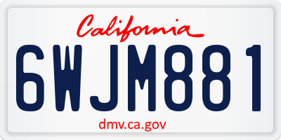CA license plate 6WJM881