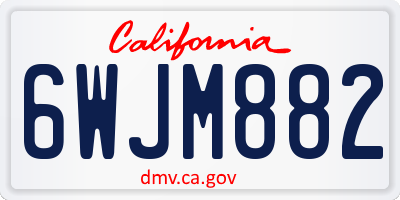 CA license plate 6WJM882
