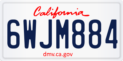 CA license plate 6WJM884