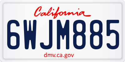 CA license plate 6WJM885