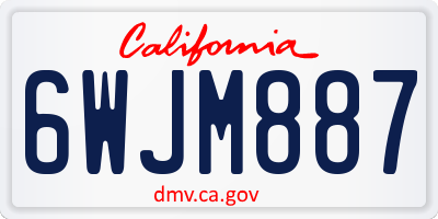 CA license plate 6WJM887