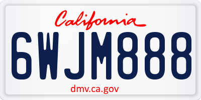 CA license plate 6WJM888