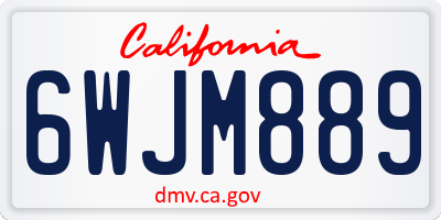 CA license plate 6WJM889