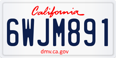 CA license plate 6WJM891
