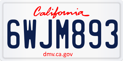 CA license plate 6WJM893